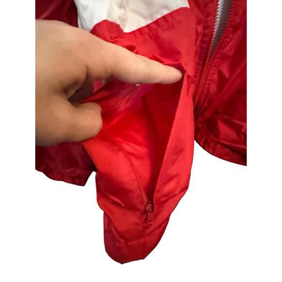 Vintage Men’s ASICS Full Zip Red White Windbreaker Jacket XL - Picture 9 of 10
